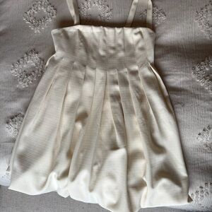 Commense Cream Bubble Mini Dress